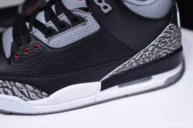 Rep Husky 854262-001 Black Jordan 3 Cement Air 0516